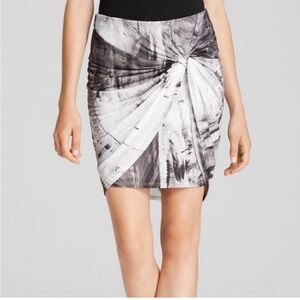 HELMUT LANG Twist Jersey Mini Skirt Greyscale Sz M NWT